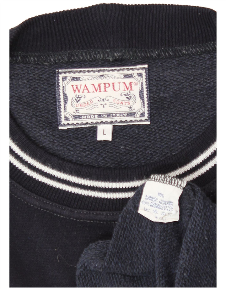Wampum Herren-Sweatshirt mit Grafik, groß, Marineblau, Acryl