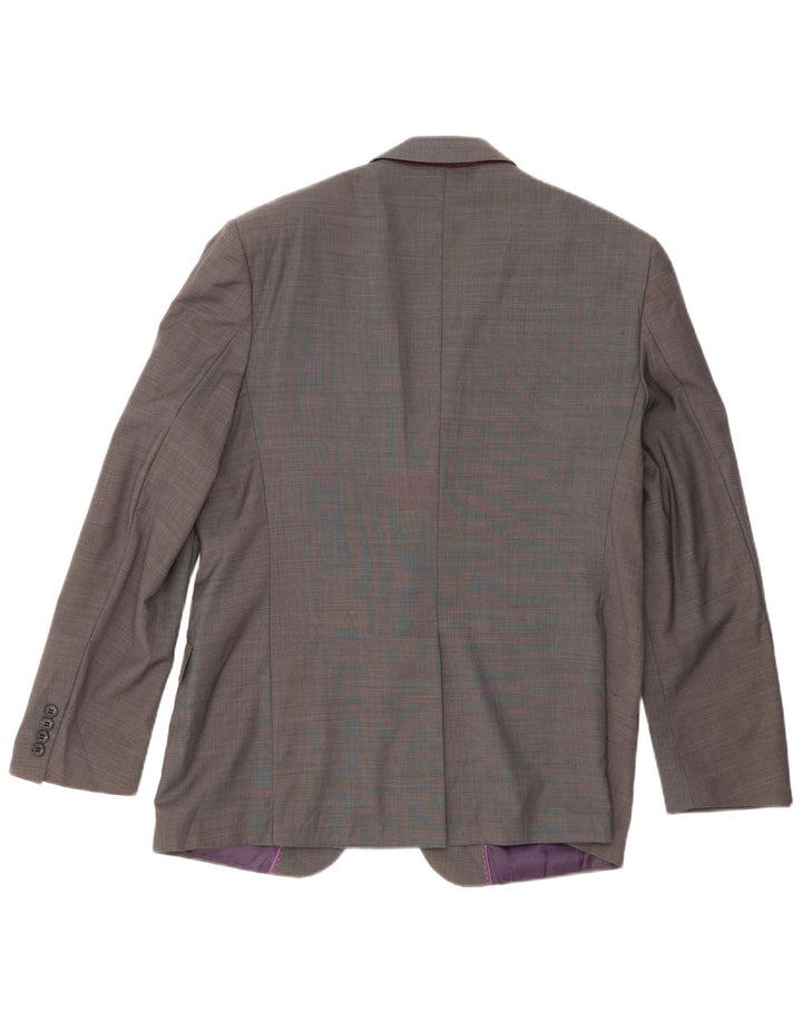 Marks & Spencer Herren-Blazer mit maßgeschneiderter Passform und 2 Knöpfen, Größe 52, XL, graue Wolle
