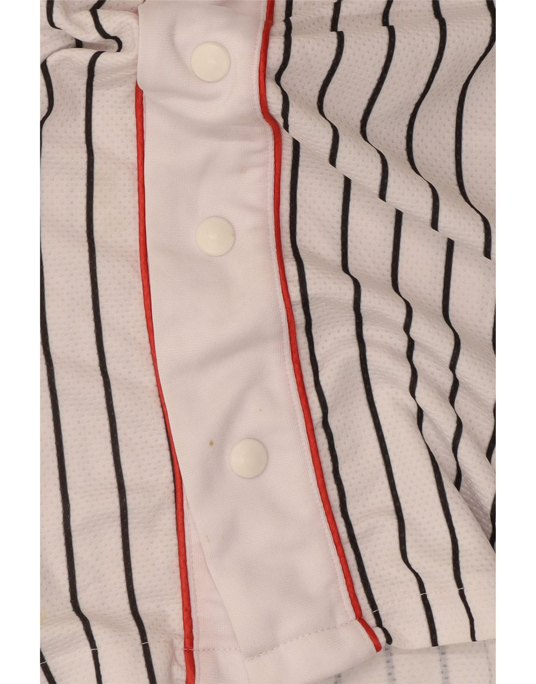 Starter Herren-Trikotoberteil mit Grafik, klein, weiß gestreift, Polyester