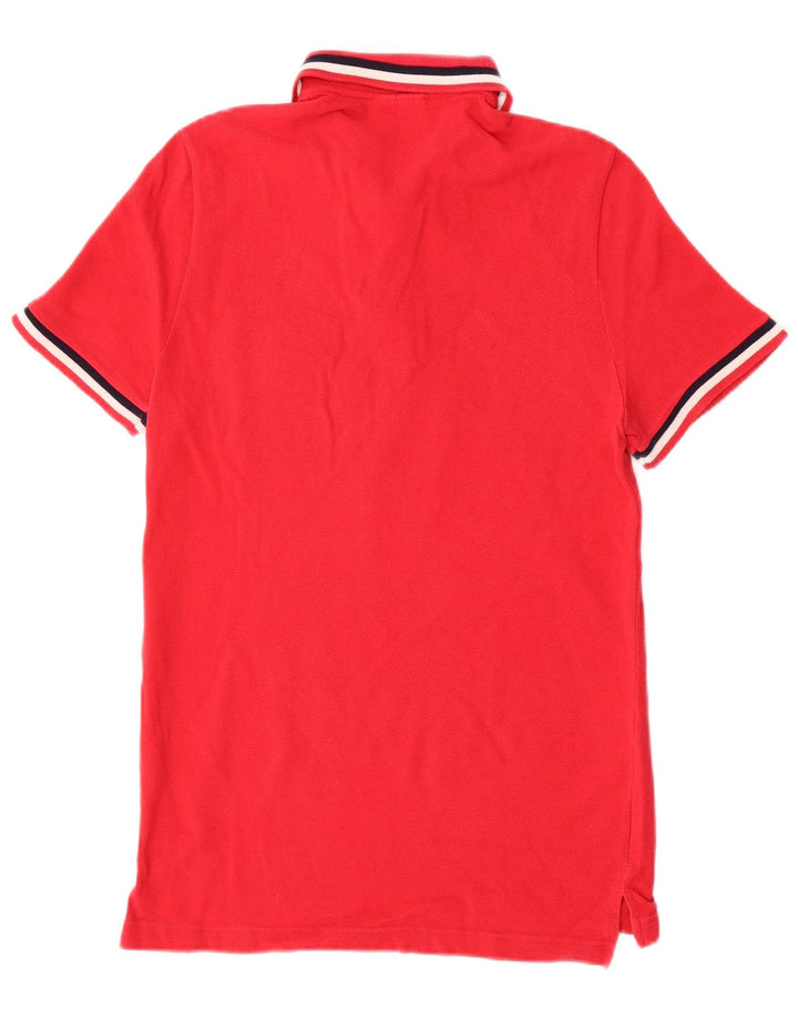 LACOSTE Mens Polo Shirt Size 4 Medium Red Cotton