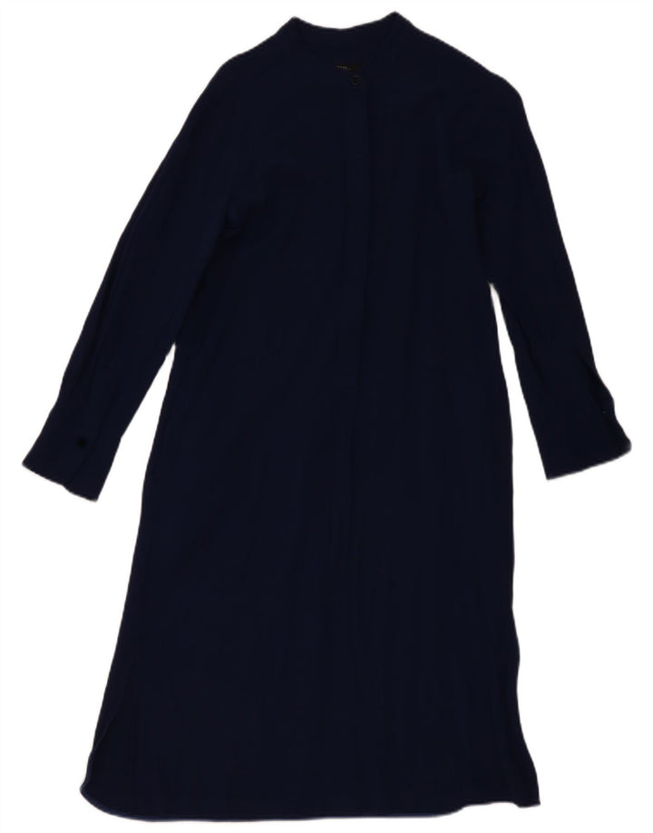 Max Mara Damen Weekend-Maxikleid mit langen Ärmeln, Gr. 14, Mittelmarineblau