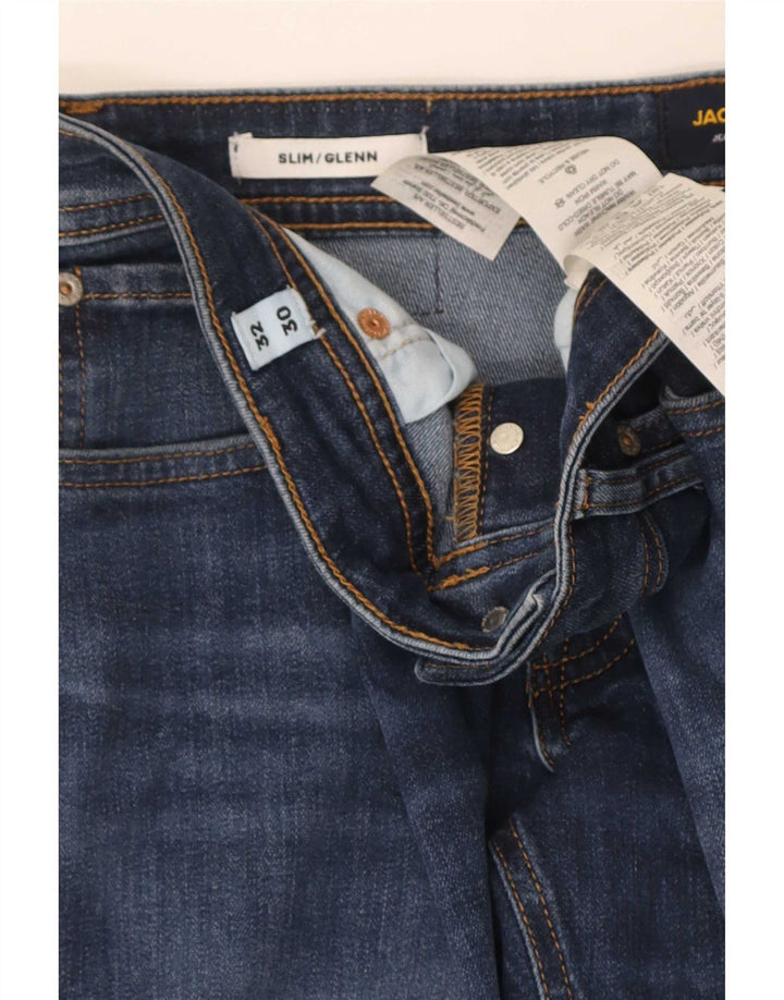 Jack & Jones Herren GLENN Slim Jeans W32 L30 Marineblau Baumwolle