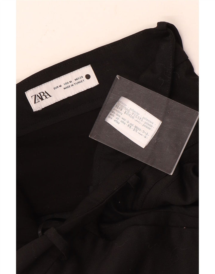 ZARA Damen Minirock Medium W28 Schwarz Polyester