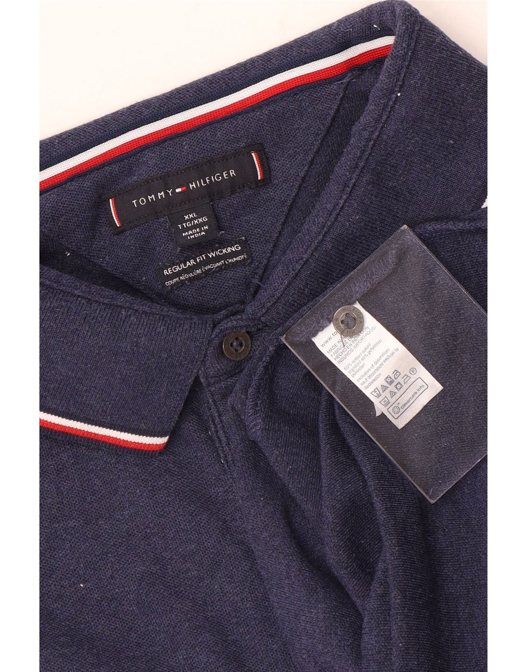 Tommy Hilfiger Herren-Poloshirt mit normaler Passform, 2XL, Marineblau, Baumwolle