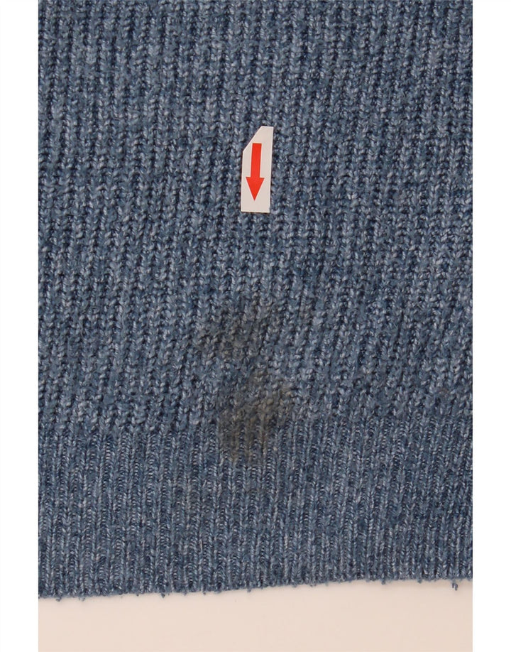 Marks & Spencer Herren-Pullover mit Rundhalsausschnitt, 2XL, blau geflecktes Polyamid