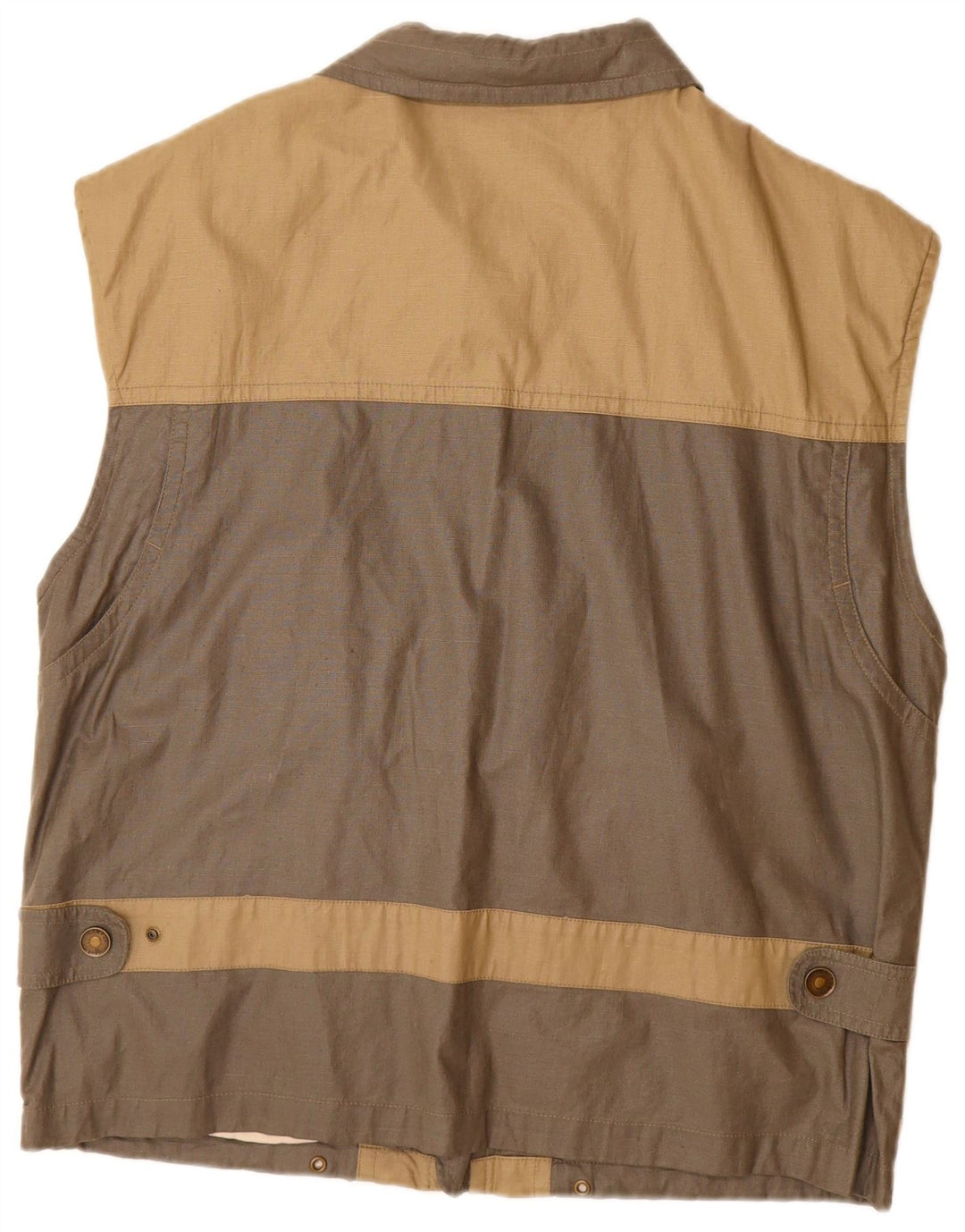 VINTAGE Herrenweste UK 38 Mittelbeige Colourblock-Baumwolle