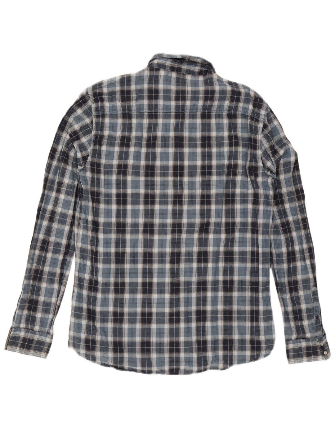 Guess Flanellhemd für Herren, UK 42, groß, blau kariert, Baumwolle