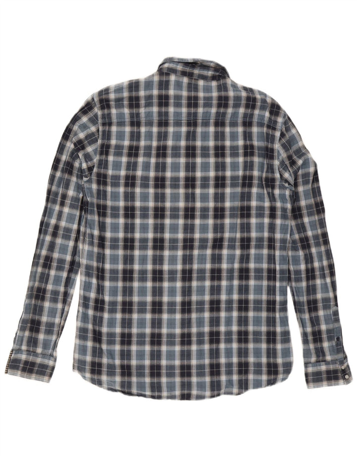 Guess Flanellhemd für Herren, UK 42, groß, blau kariert, Baumwolle