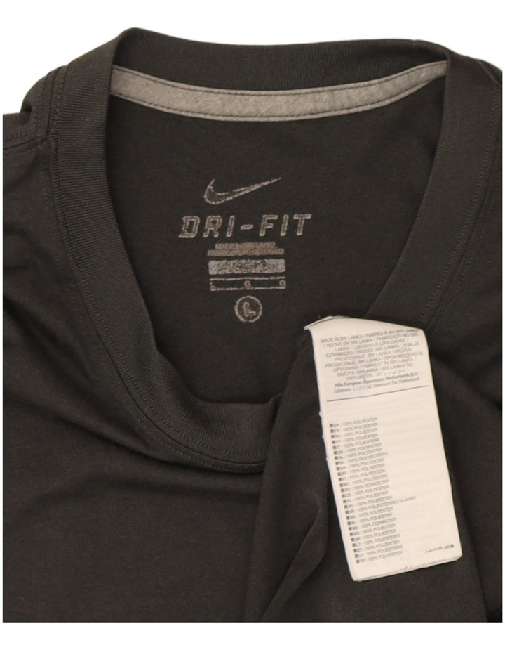 Nike Herren Dri Fit T-Shirt Top Large Grau Polyester
