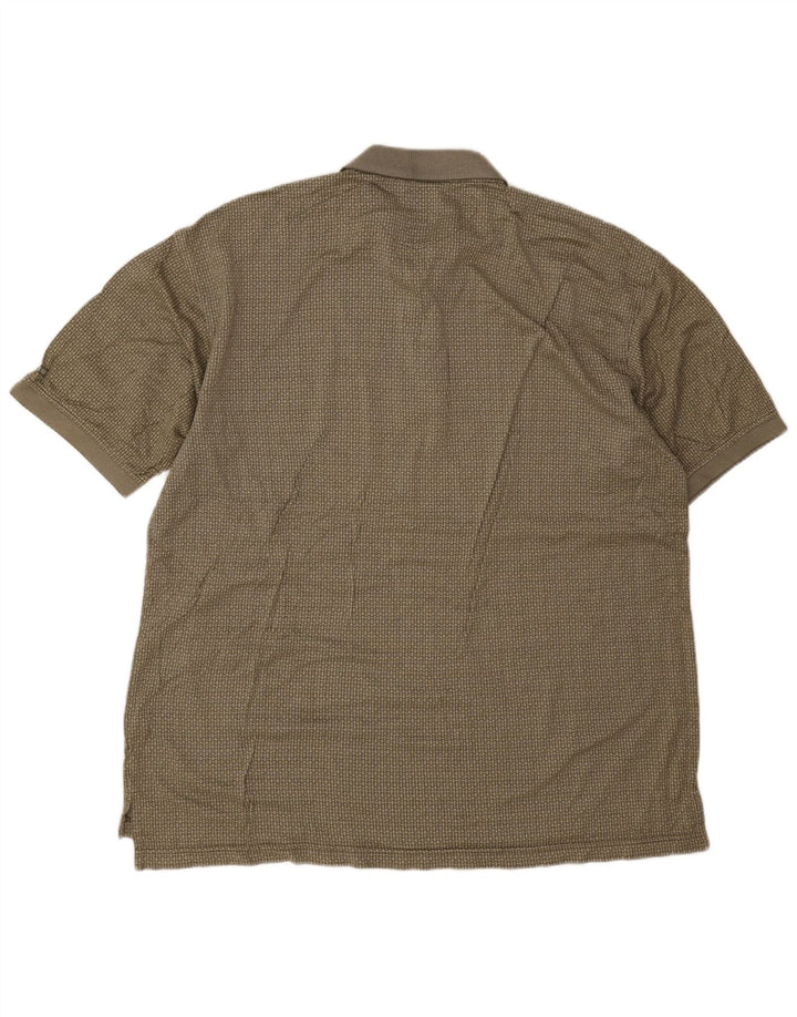Izod Herren Poloshirt XL Khaki Geometrisch Baumwolle