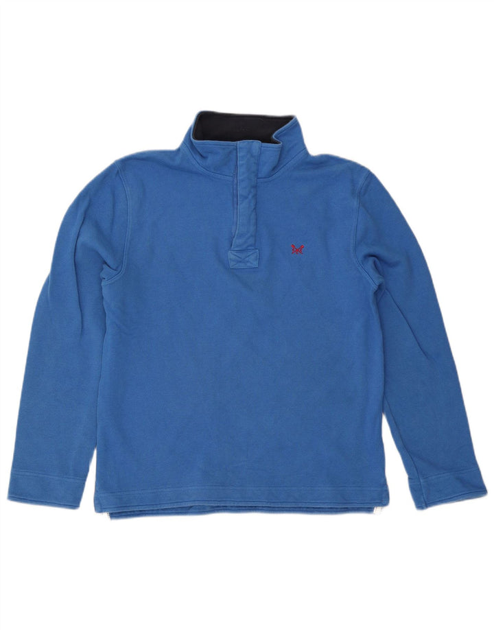 Crew Clothing Herren-Sweatshirt mit Reißverschluss am Hals, Größe S, Blau, Baumwolle
