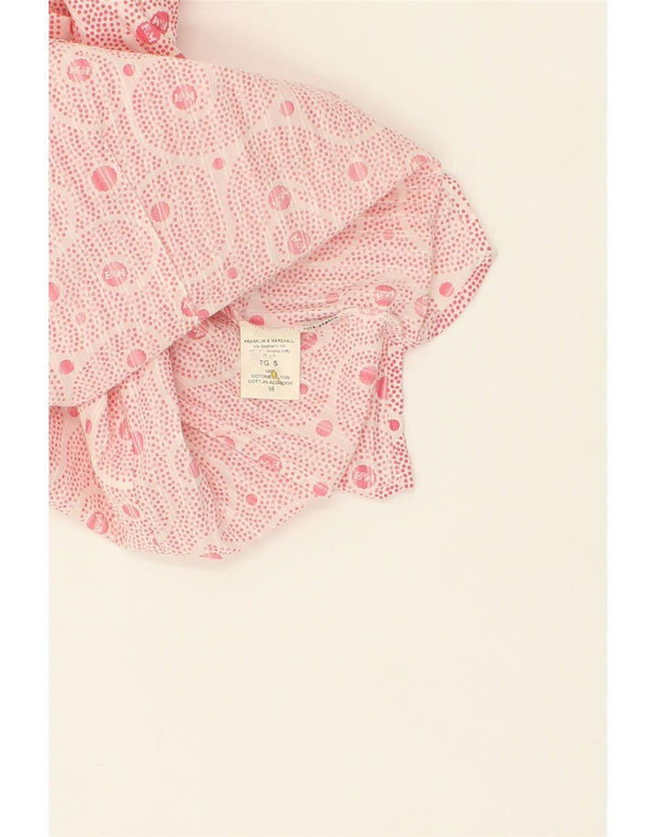 FRANKLIN & MARSHALL Womens Blouse Top UK 8 Small Pink Spotted Cotton Vintage Franklin & Marshall and Second-Hand Franklin & Marshall from Messina Hembry 