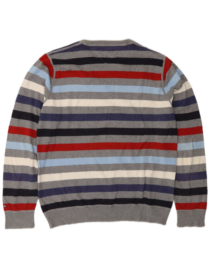 Tommy Hilfiger Herren-Pullover mit Rundhalsausschnitt, mittelgroß, mehrfarbig gestreift