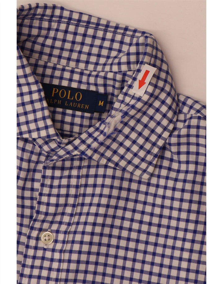 Polo Ralph Lauren Herrenhemd aus mittelblauer Gingham-Baumwolle