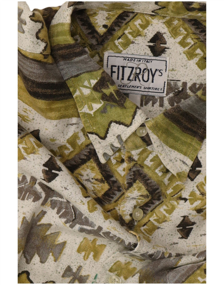 Fitzroy Herrenhemd XL grün geometrisch