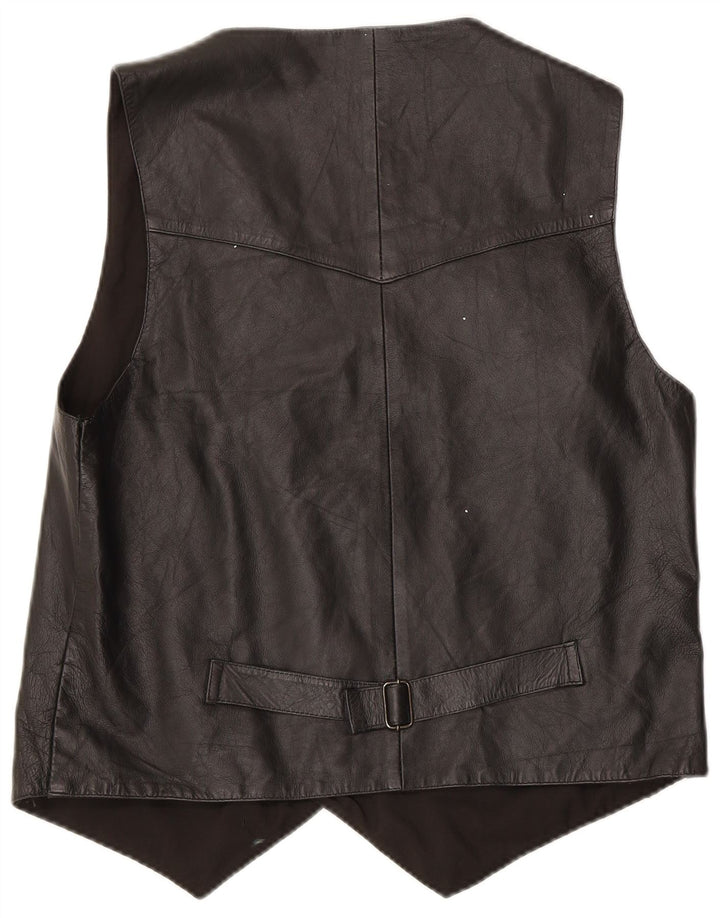 Vintage Herren Lederweste Medium Schwarz