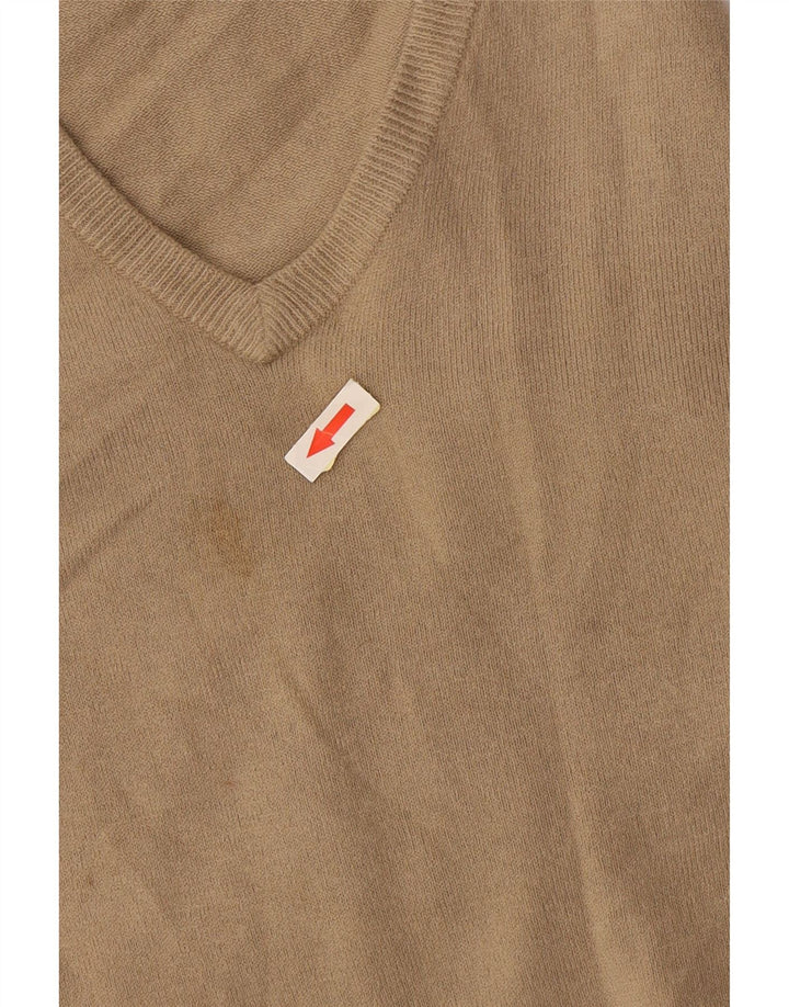 Marks & Spencer Herren-Pullover mit V-Ausschnitt, Small, Beige, Acryl