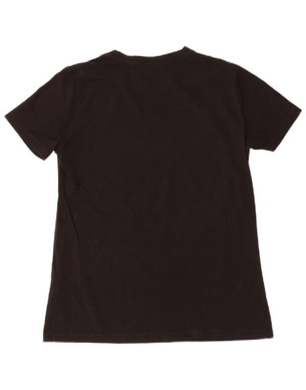 Trussardi Womens Graphic T-Shirt Top UK 20 2XL Schwarz Baumwolle