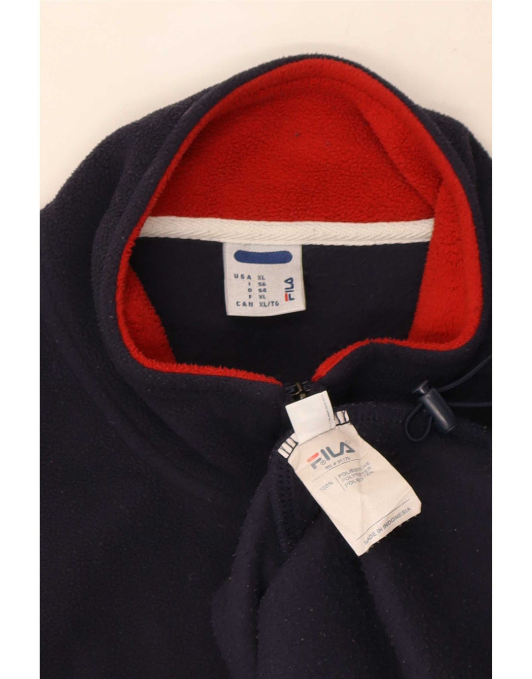Fila Herren-Fleecepullover mit Reißverschluss, XL, Marineblau, Polyester