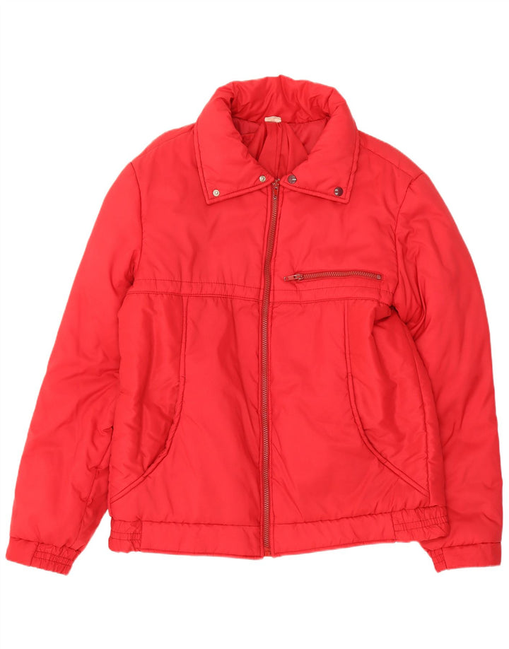 Vintage Damen Wattierte Jacke IT 50 XL Rot Polyester