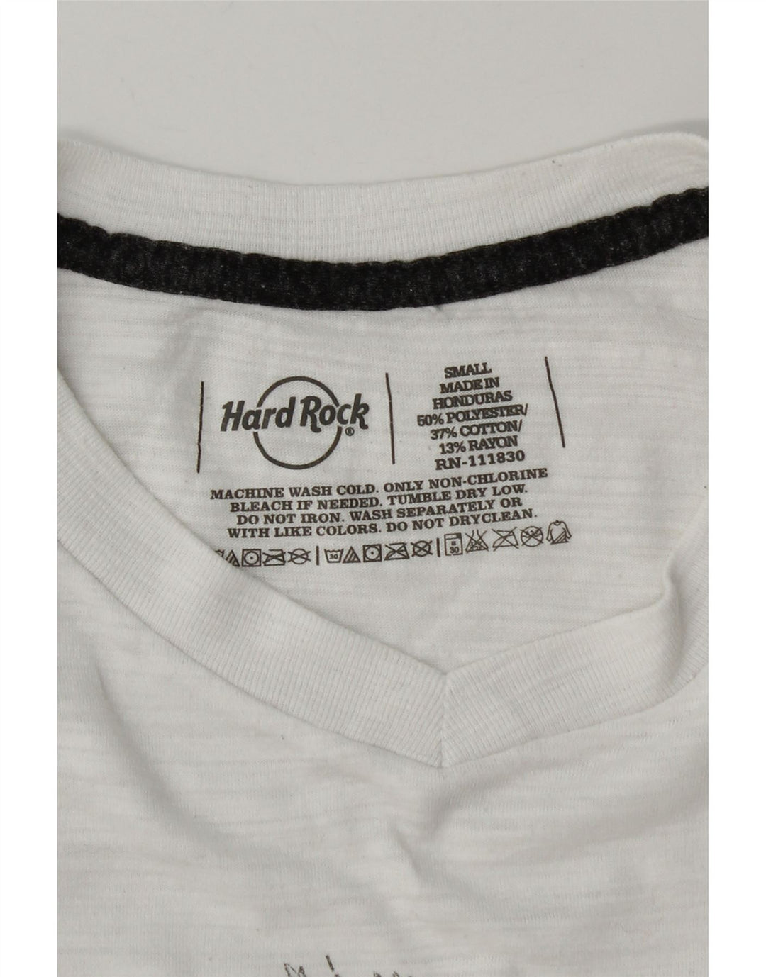 Hard Rock Cafe Herren Barcelona Graphic T-Shirt Top Small Weiß Polyester