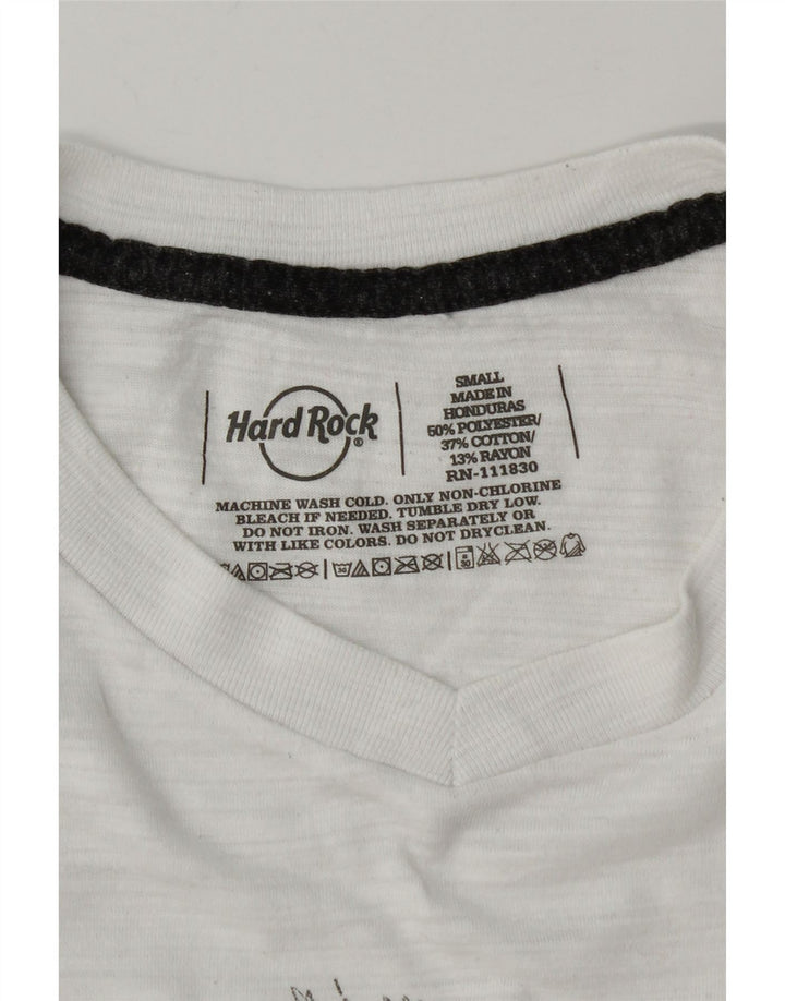 Hard Rock Cafe Herren Barcelona Graphic T-Shirt Top Small Weiß Polyester