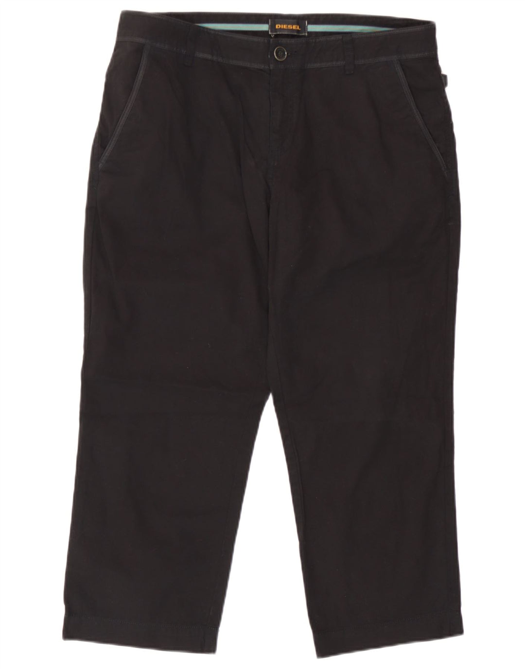 Diesel Damen Caprihose W34 L22 Schwarze Baumwolle