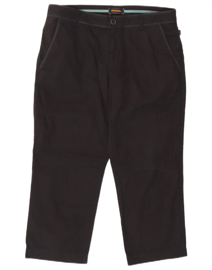 Diesel Damen Caprihose W34 L22 Schwarze Baumwolle