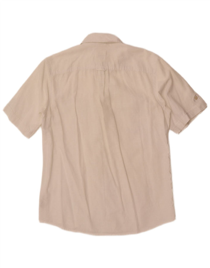 Dockers Herren Kurzarmhemd Mittelweißes Leinen