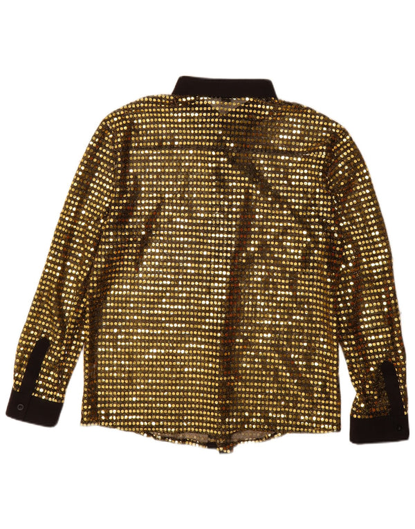 Vintage Damen Hemdbluse UK 18 XL Gold Polyester