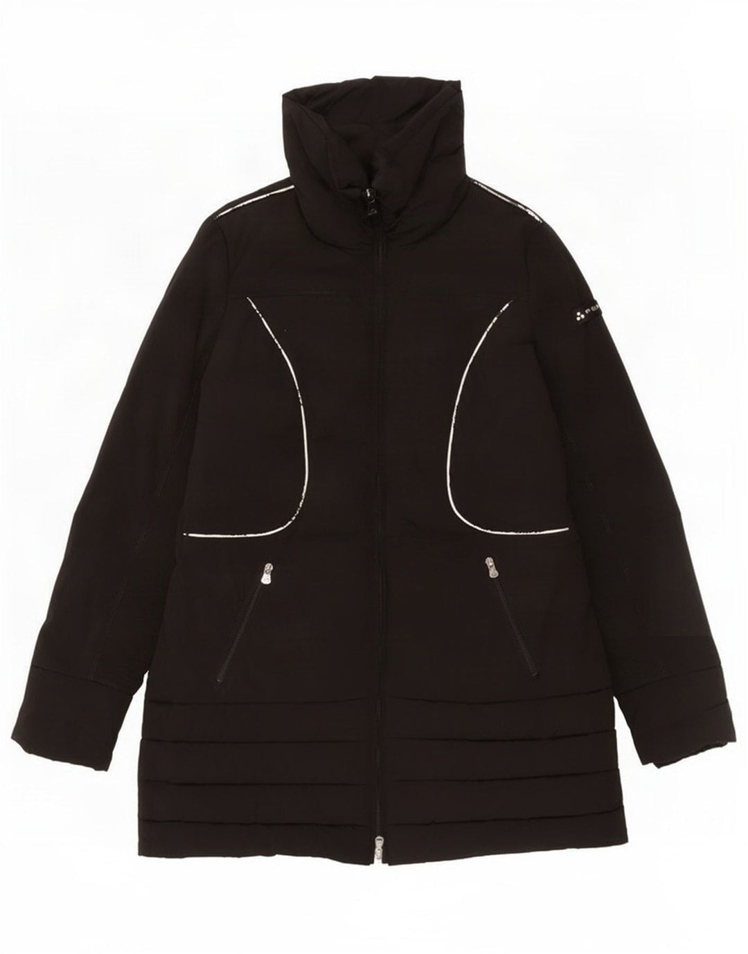 PEUTEREY Damen Wattierter Mantel IT 46 Large Schwarz Nylon