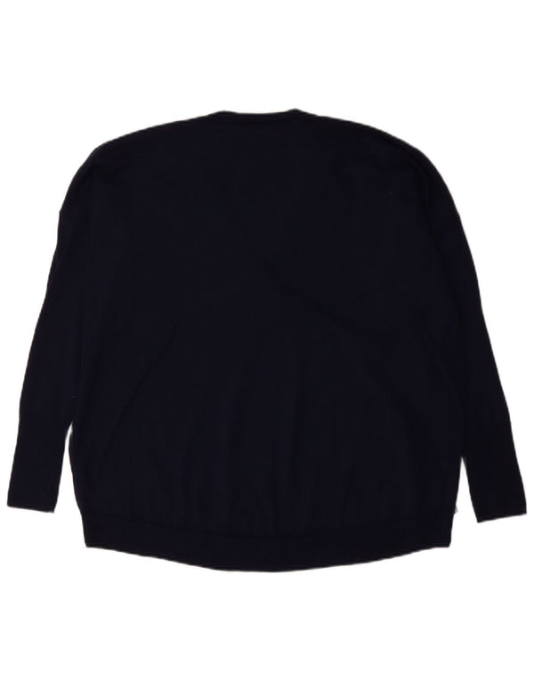 J. Crew Damen-Pullover in Übergröße mit V-Ausschnitt, Gr. 14, mittleres Marineblau