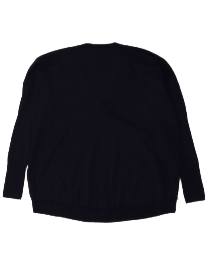 J. Crew Damen-Pullover in Übergröße mit V-Ausschnitt, Gr. 14, mittleres Marineblau