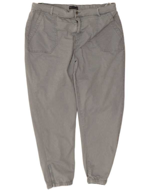Marks & Spencer Damen Slim Cropped-Hose UK 20 2XL W40 L26 Blaue Baumwolle
