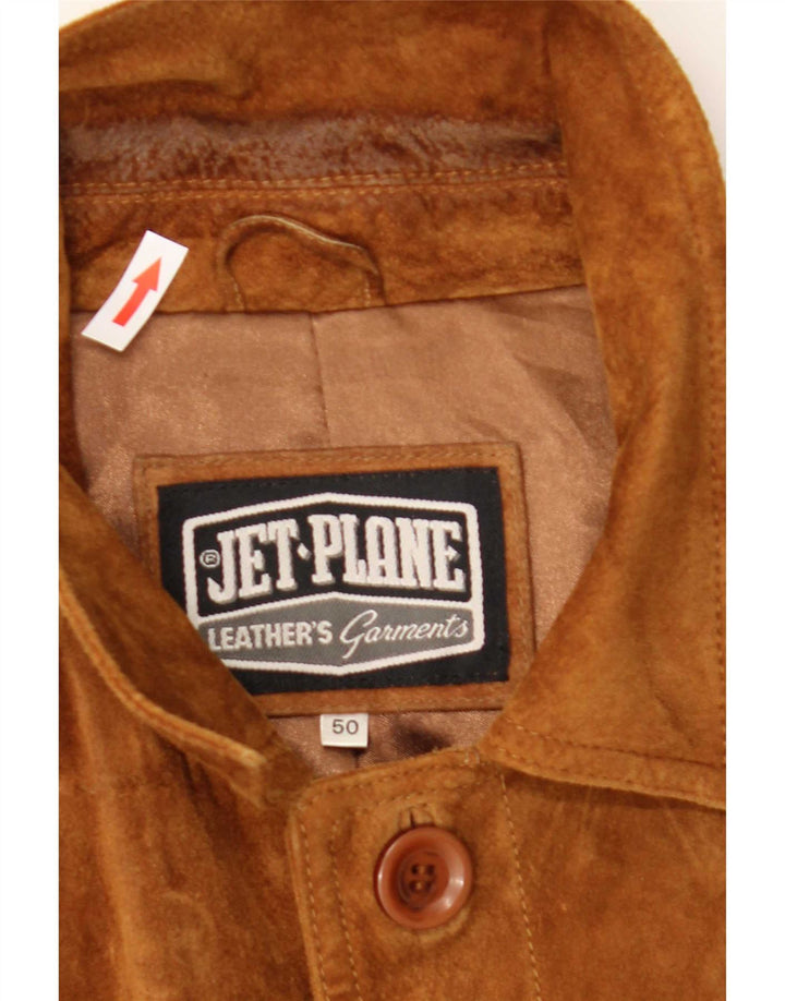 Jet Plane Herren Wildlederjacke IT 50 Large Beige Leder