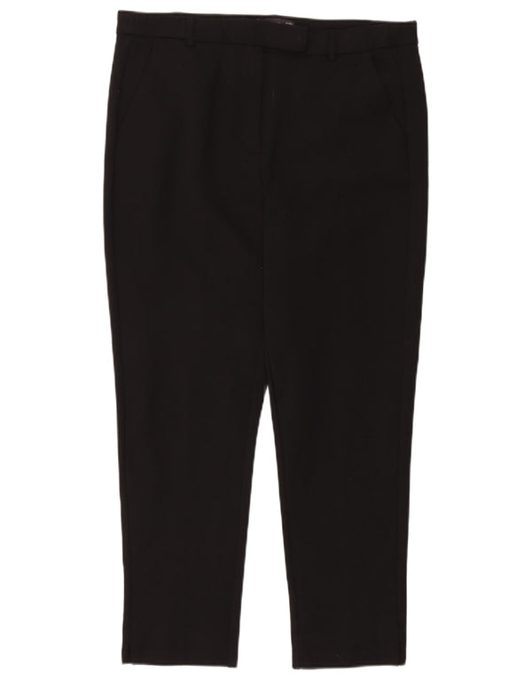 Marks & Spencer Damen Slim-Anzughose UK 16 Large W36 L25 Schwarze Viskose