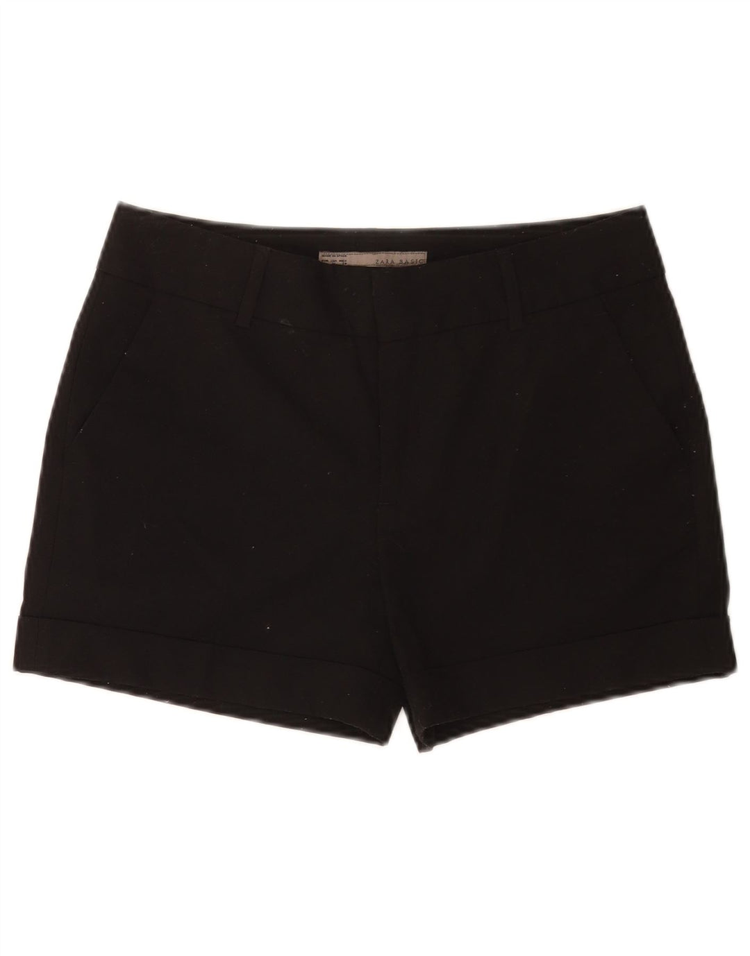 Zara Damen Chinoshorts Medium W28 Schwarz Polyester