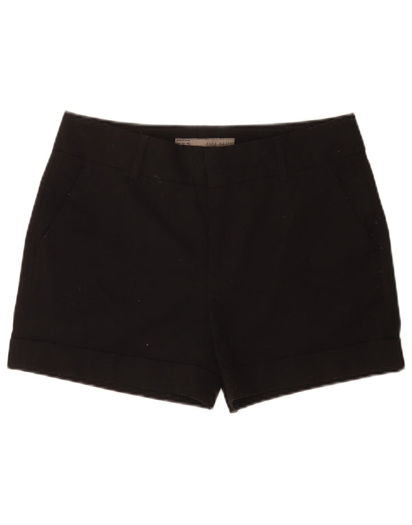 Zara Damen Chinoshorts Medium W28 Schwarz Polyester