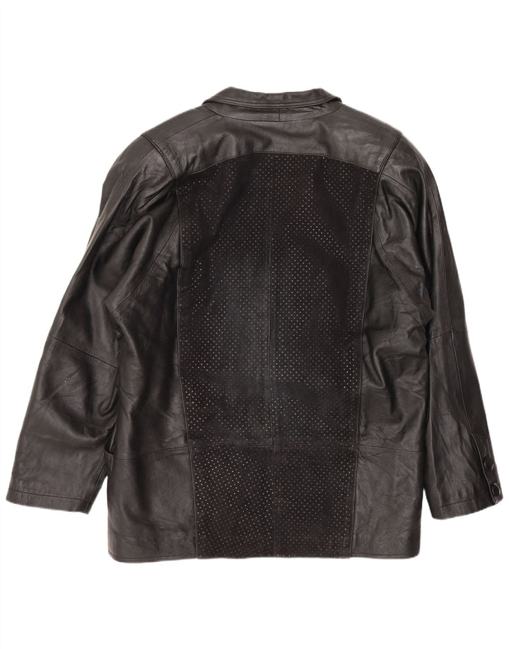 Vintage Damen Lederjacke UK 14 Mittelschwarzes Leder