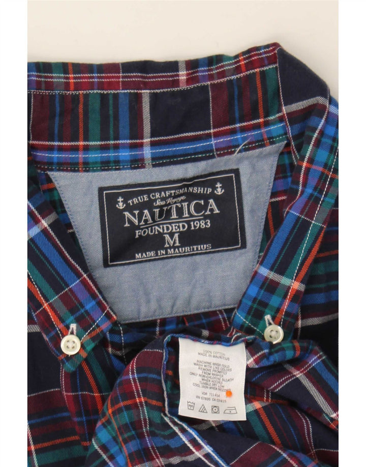 Nautica Herren-Hemd, mittelgroß, marineblau, kariert, Baumwolle