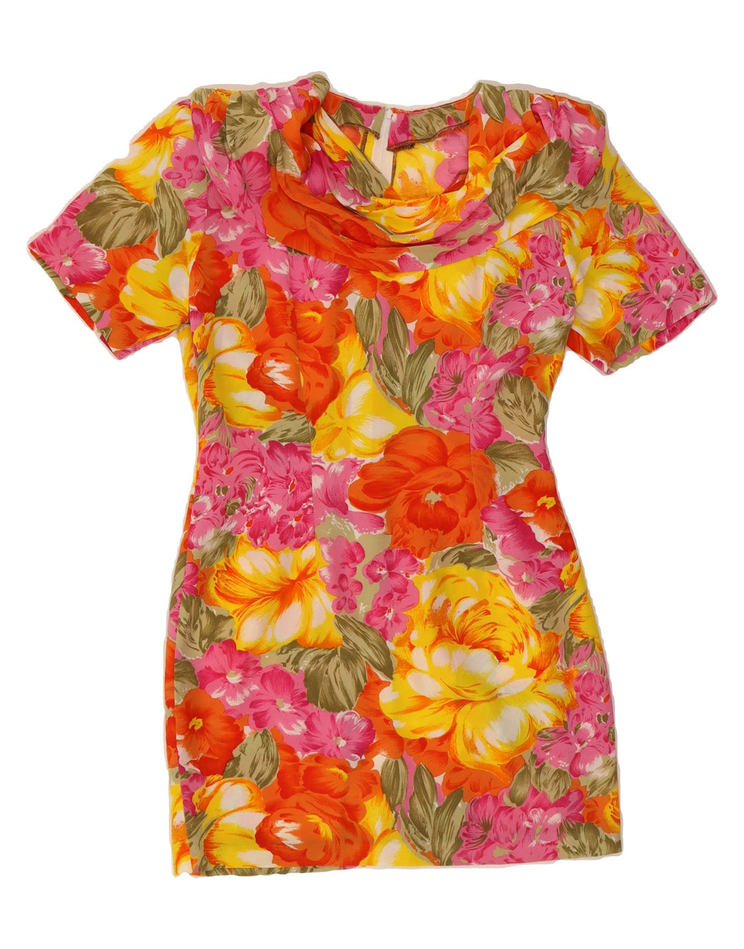 VINTAGE Womens Sheath Dress UK 10 Small Multicoloured Floral Vintage Vintage and Second-Hand Vintage from Messina Hembry 