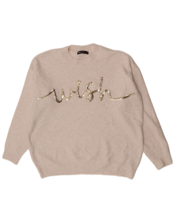 Marks & Spencer Damen-Pullover mit Rundhalsausschnitt, Gr. 40, Gr. 16, gebrochenes Weiß