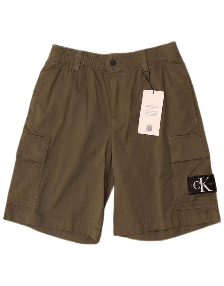 Calvin Klein Herren Cargo Shorts XS W29 Khaki Baumwolle