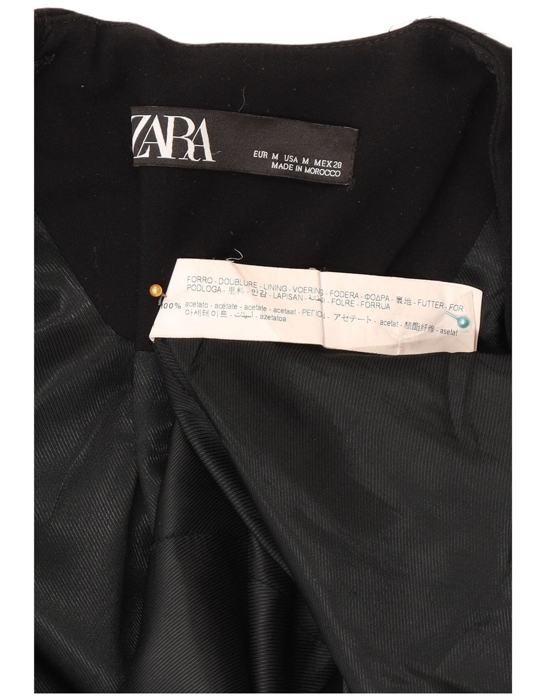 Zara Damen Blazer Jacke UK 12 Medium Schwarz