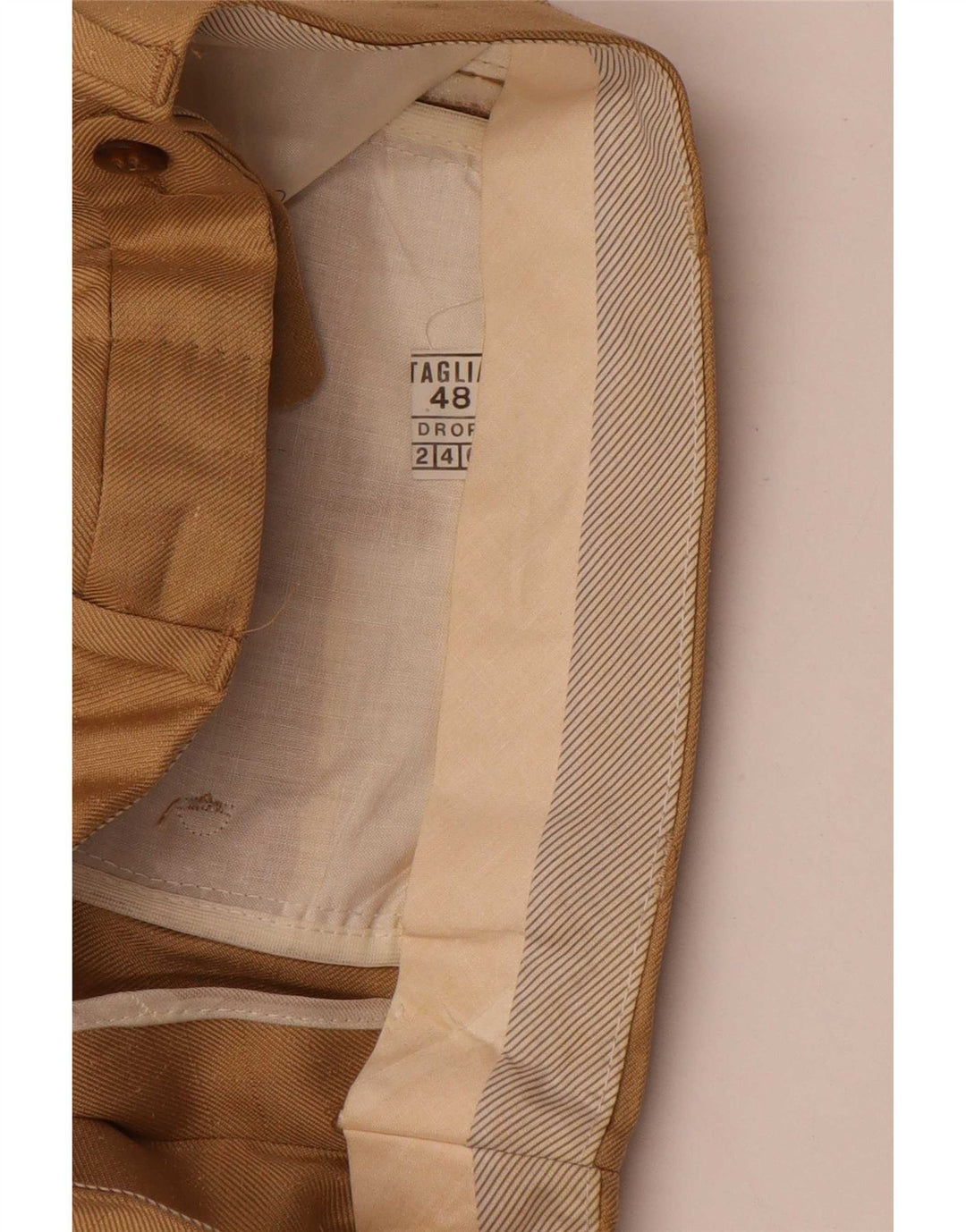 Vintage Herren gerade Anzughose IT 48 Medium W30 L32 Beige