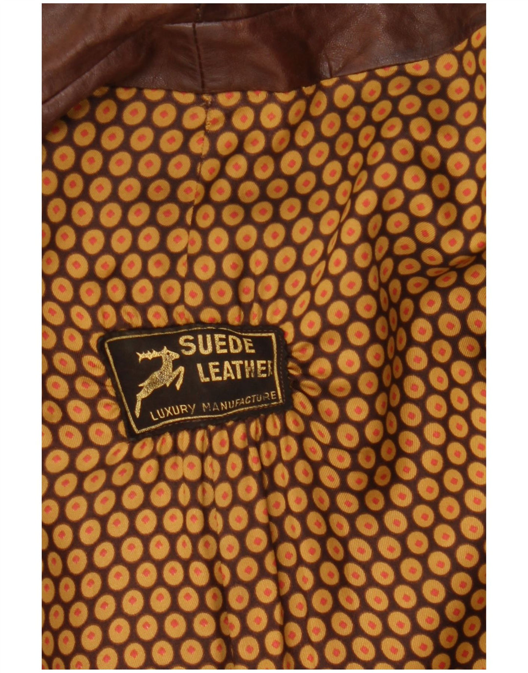 Vintage Herren Zweireihiger Ledermantel UK 36 Kleines braunes Leder