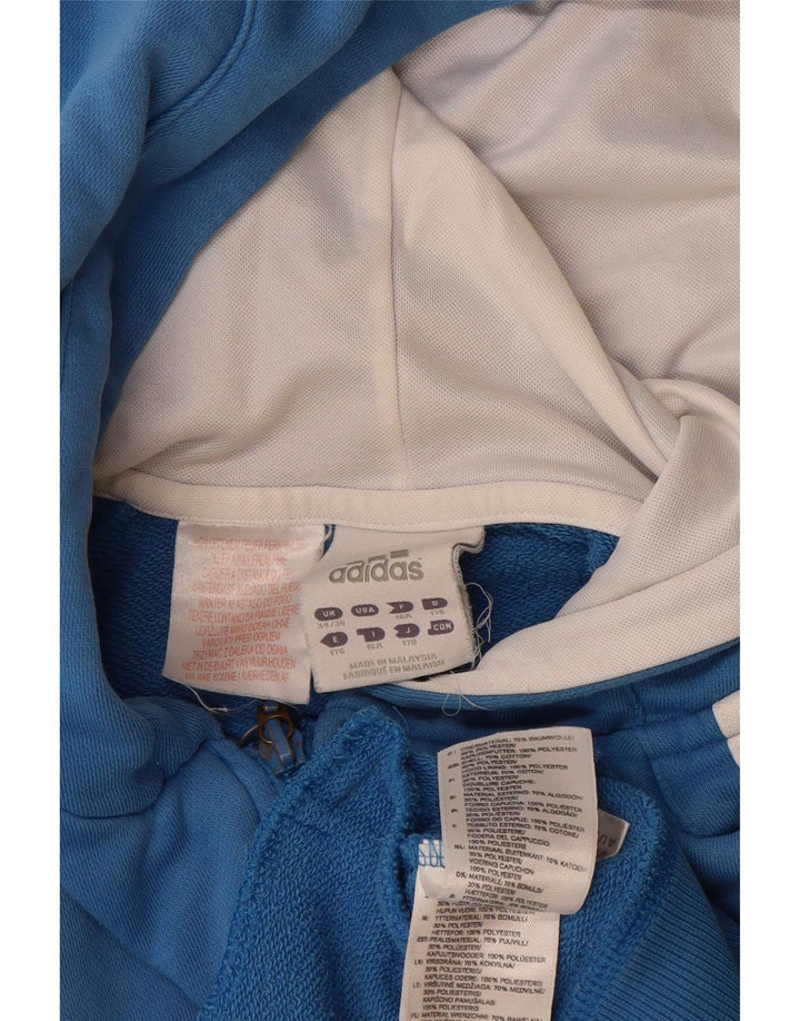 ADIDAS Herren-Kapuzenpullover mit grafischem Reißverschluss, UK 34/36, klein, blau, Farbblock