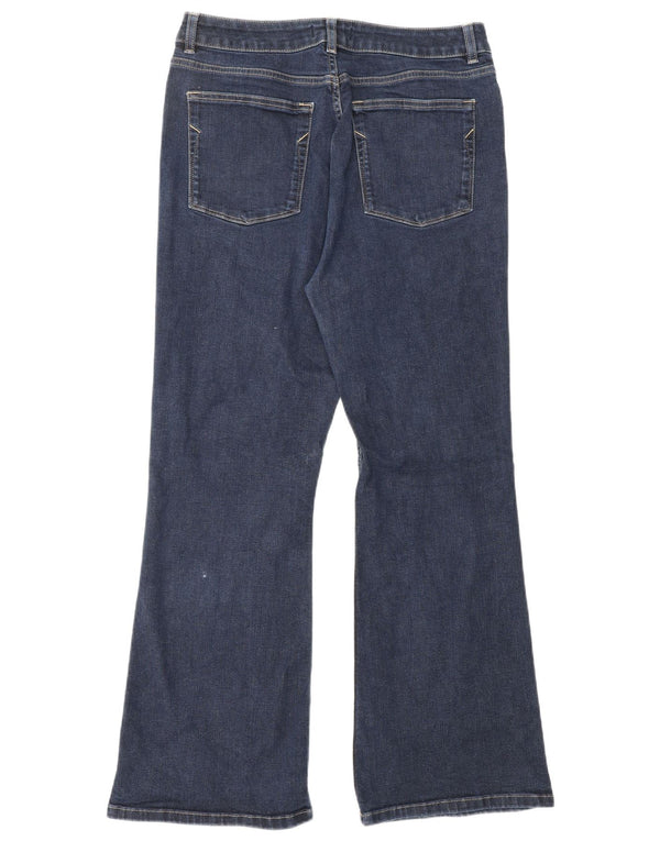 MINT VELVET Damen Bootcut-Jeans UK 14 Medium W30 L28 Marineblaue Baumwolle