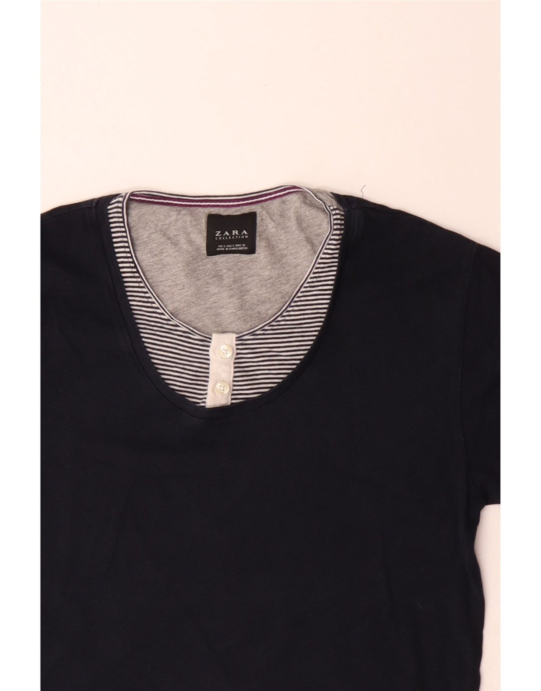 Zara Herren T-Shirt Top Small Marineblau