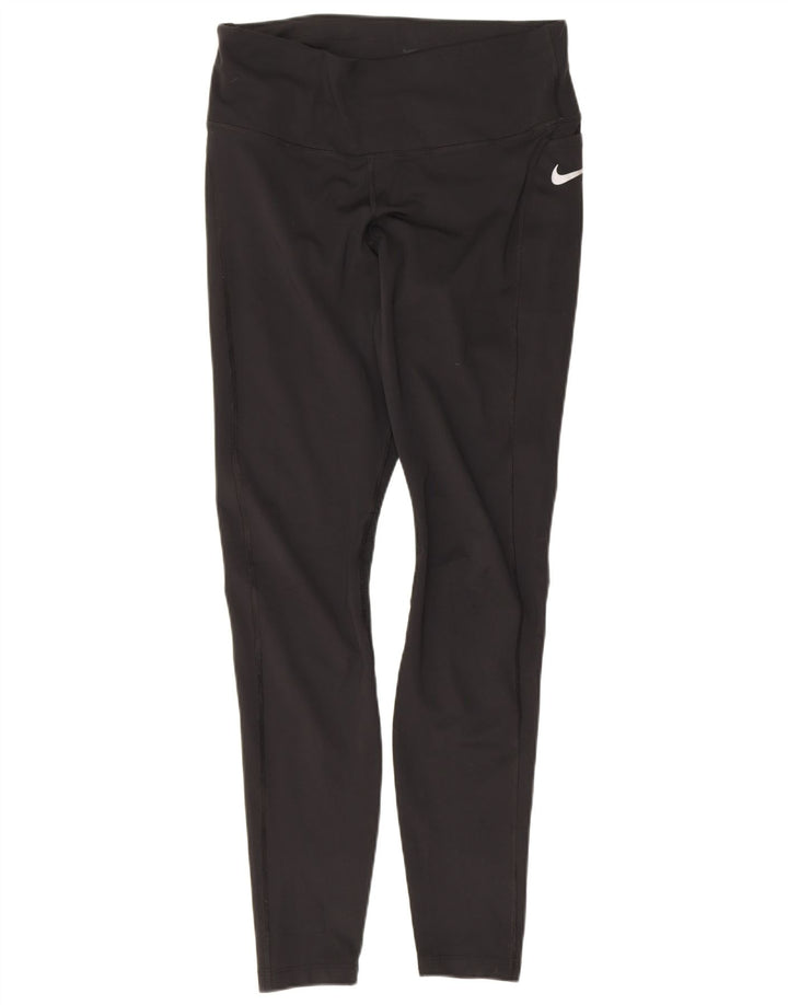 Nike Damen Dri Fit Leggings UK 12 Medium Schwarz Polyester